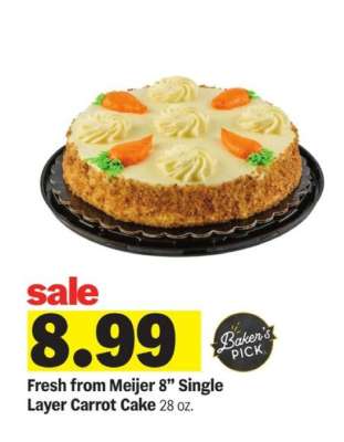 Fresh from Meijer 8” Single Layer Carrot Cake