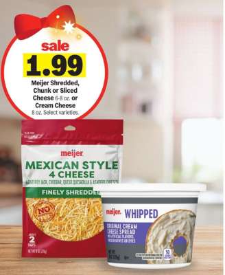 Meijer Shredded, Chunk or Sliced Cheese or Cream Cheese