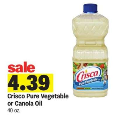 Crisco Pure Vegetable or Canola Oil