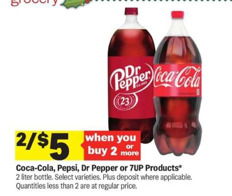 Coca-Cola, Pepsi, Dr Pepper or 7UP Products*