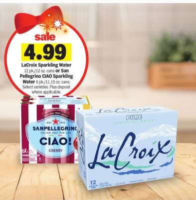 LaCroix Sparkling Water or San Pellegrino CIAO Sparkling Water