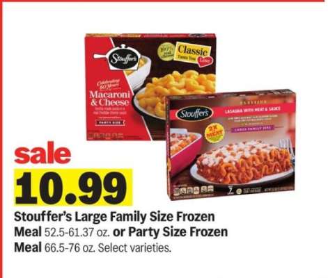 Stouffer's Large Family Size Frozen Meal or Party Size Frozen Meal
