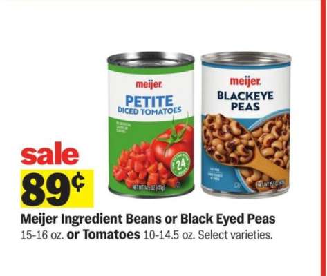 Meijer Ingredient Beans or Black Eyed Peas