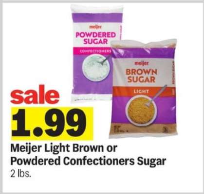 Meijer Light Brown or Powdered Confectioners Sugar