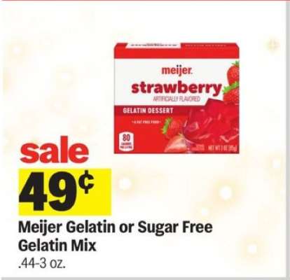 Meijer Gelatin or Sugar Free Gelatin Mix