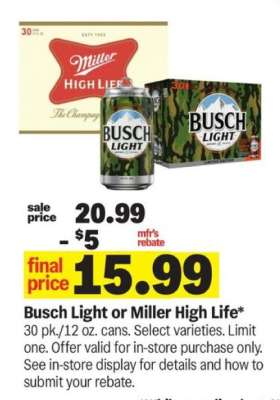 Busch Light or Miller High Life