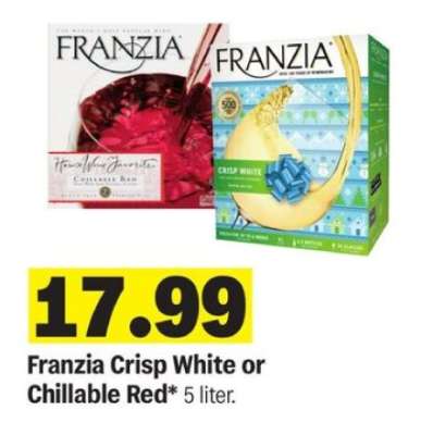 Franzia Crisp White or Chillable Red