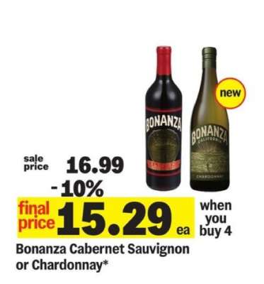 Bonanza Cabernet Sauvignon or Chardonnay