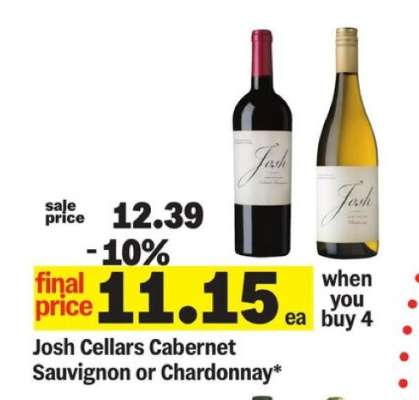 Josh Cellars Cabernet Sauvignon or Chardonnay*