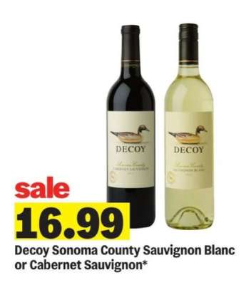 Decoy Sonoma County Sauvignon Blanc or Cabernet Sauvignon