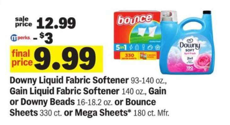 Downy Liquid Fabric Softener, Gain Liquid Fabric Softener, Gain or Downy Beads, Bounce Sheets, Mega Sheets