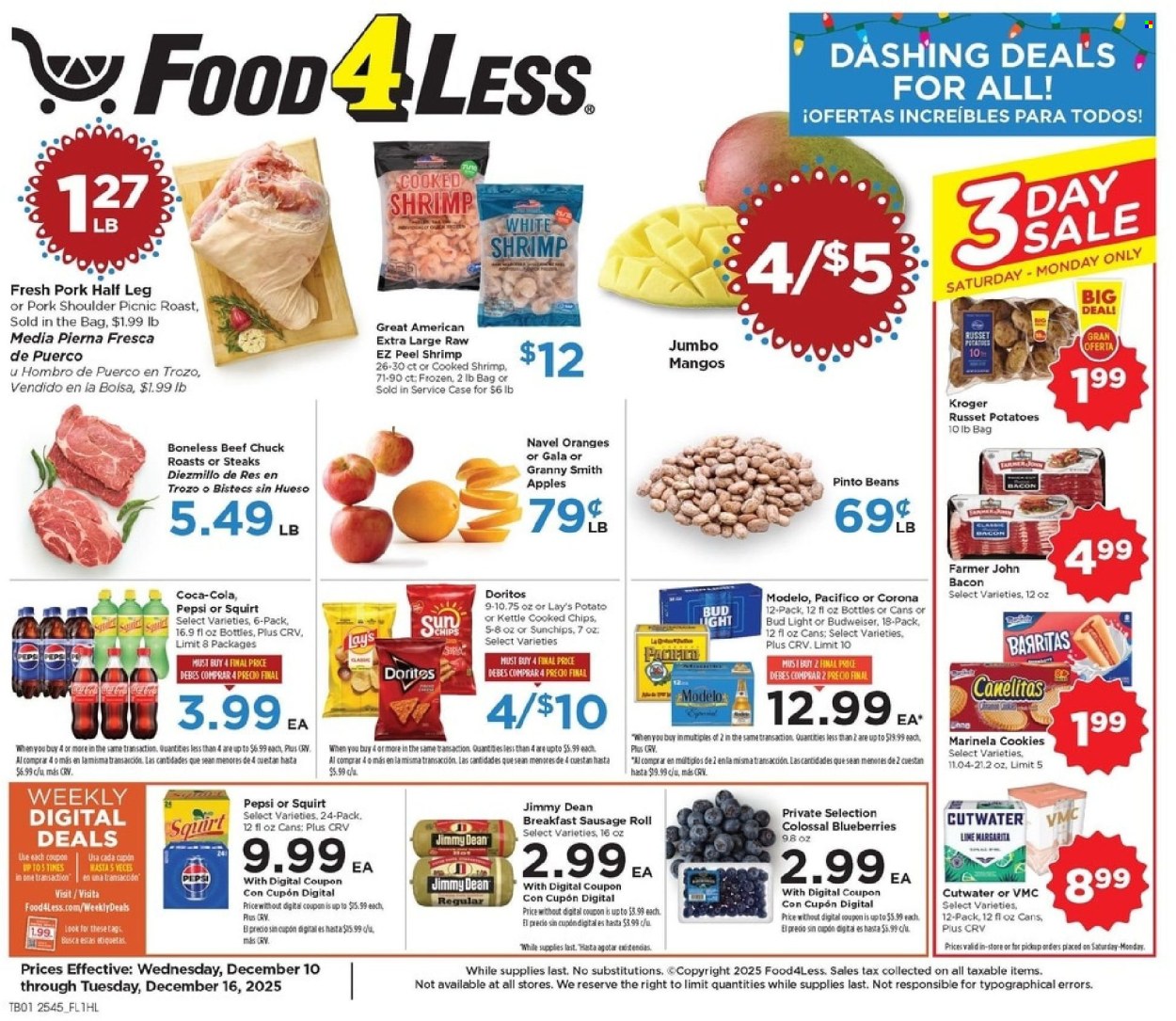 Food 4 Less ad - 12/10/2025 - 12/16/2025. Page 1