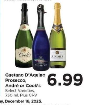 Gaetano D'Aquino Prosecco, André or Cook’s