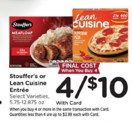 Stouffer's or Lean Cuisine Entrée