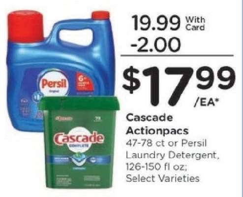 Cascade Actionpacs or Persil Laundry Detergent