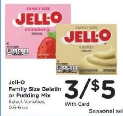 Jell-O Family Size Gelatin or Pudding Mix