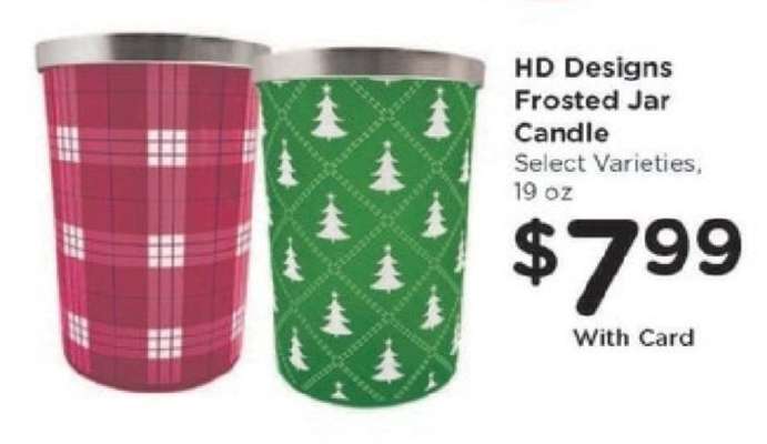 HD Designs Frosted Jar Candle