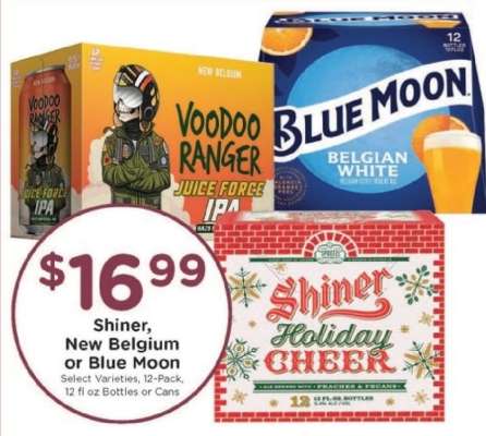 Shiner, New Belgium or Blue Moon