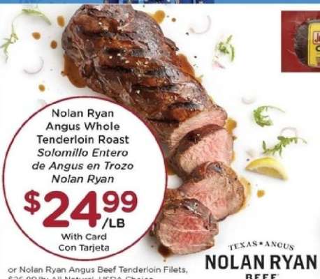 Nolan Ryan Angus Whole Tenderloin Roast