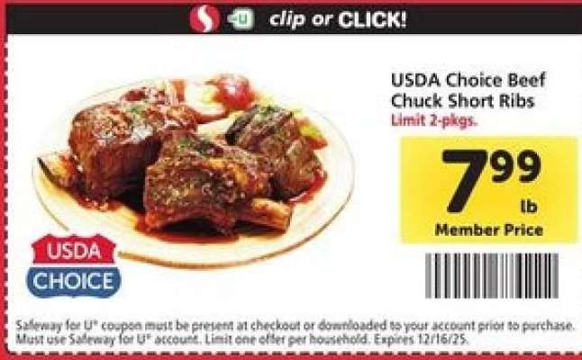 USDA Choice Beef Chuck Short Ribs