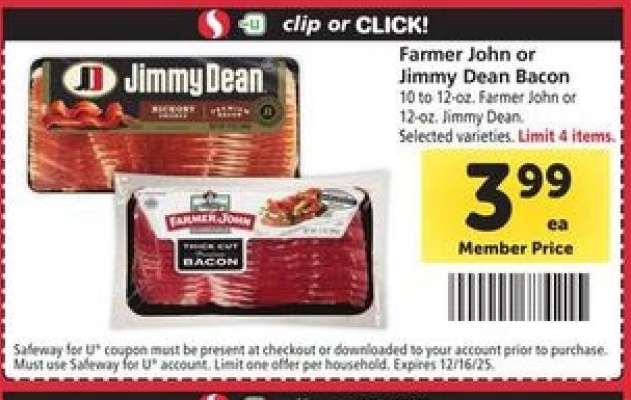 Farmer John or Jimmy Dean Bacon