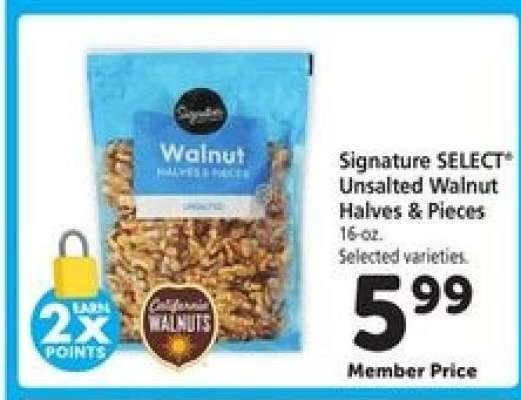 Signature SELECT Unsalted Walnut Halves & Pieces