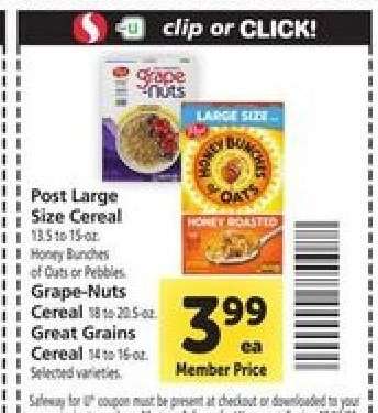 Post Large Size Cereal