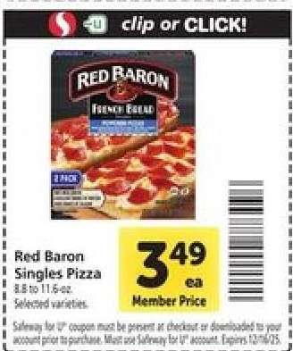 Red Baron Singles Pizza