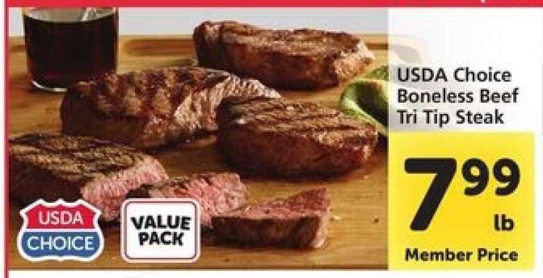USDA Choice Boneless Beef Tri-Tip Steak