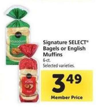 Signature SELECT Bagels or English Muffins