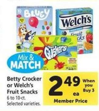 Betty Crocker or Welch’s Fruit Snacks