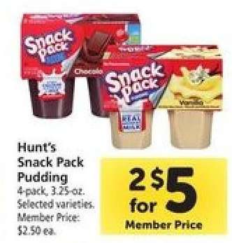 Hunt's Snack Pack Pudding