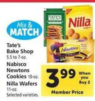 Tate's Bake Shop, Nabisco Newtons Cookies, Nilla Wafers