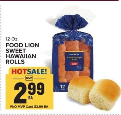 Food Lion Sweet Hawaiian Rolls