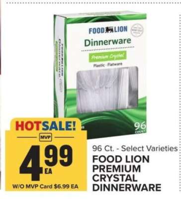 Food Lion Premium Crystal Dinnerware