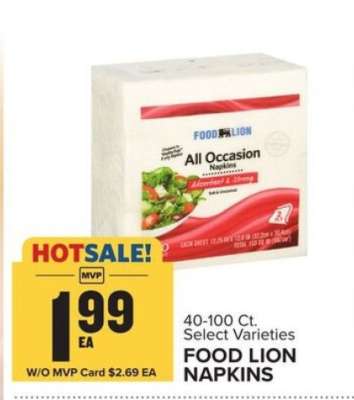 FOOD LION NAPKINS