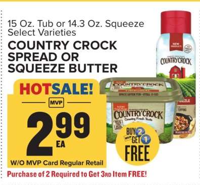 Country Crock Spread or Squeeze Butter