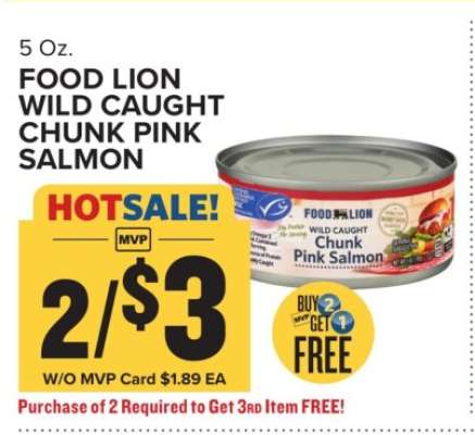 FOOD LION WILD CAUGHT CHUNK PINK SALMON
