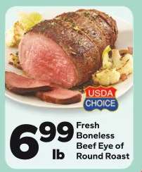 Fresh Boneless Beef Eye of Round Roast