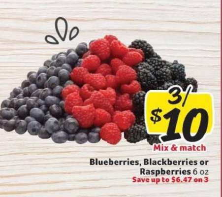 Blueberries, Blackberries or Raspberries