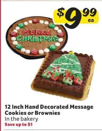 12 Inch Hand Decorated Message Cookies or Brownies