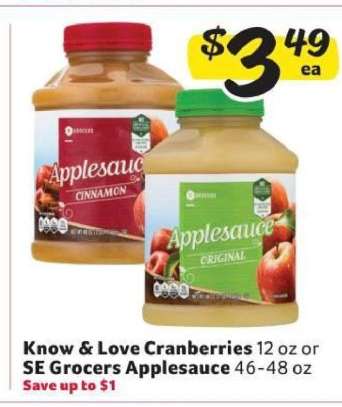 SE Grocers Applesauce