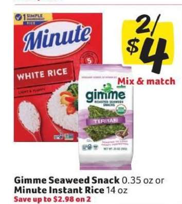 Gimme Seaweed Snack or Minute Instant Rice