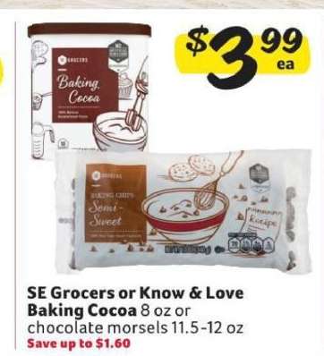 SE Grocers or Know & Love Baking Cocoa