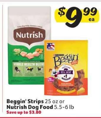 Beggin' Strips or Nutrish Dog Food