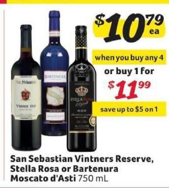 San Sebastian Vintners Reserve, Stella Rosa or Bartenura Moscato d'Asti