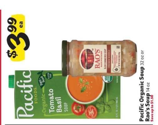 Pacific Organic Soup or Rao's Soup