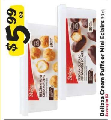 Delizza Cream Puffs or Mini Eclairs