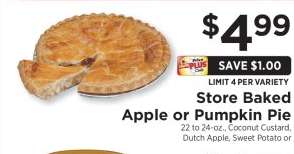 Store Baked Apple or Pumpkin Pie