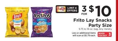 Frito Lay Snacks Party Size